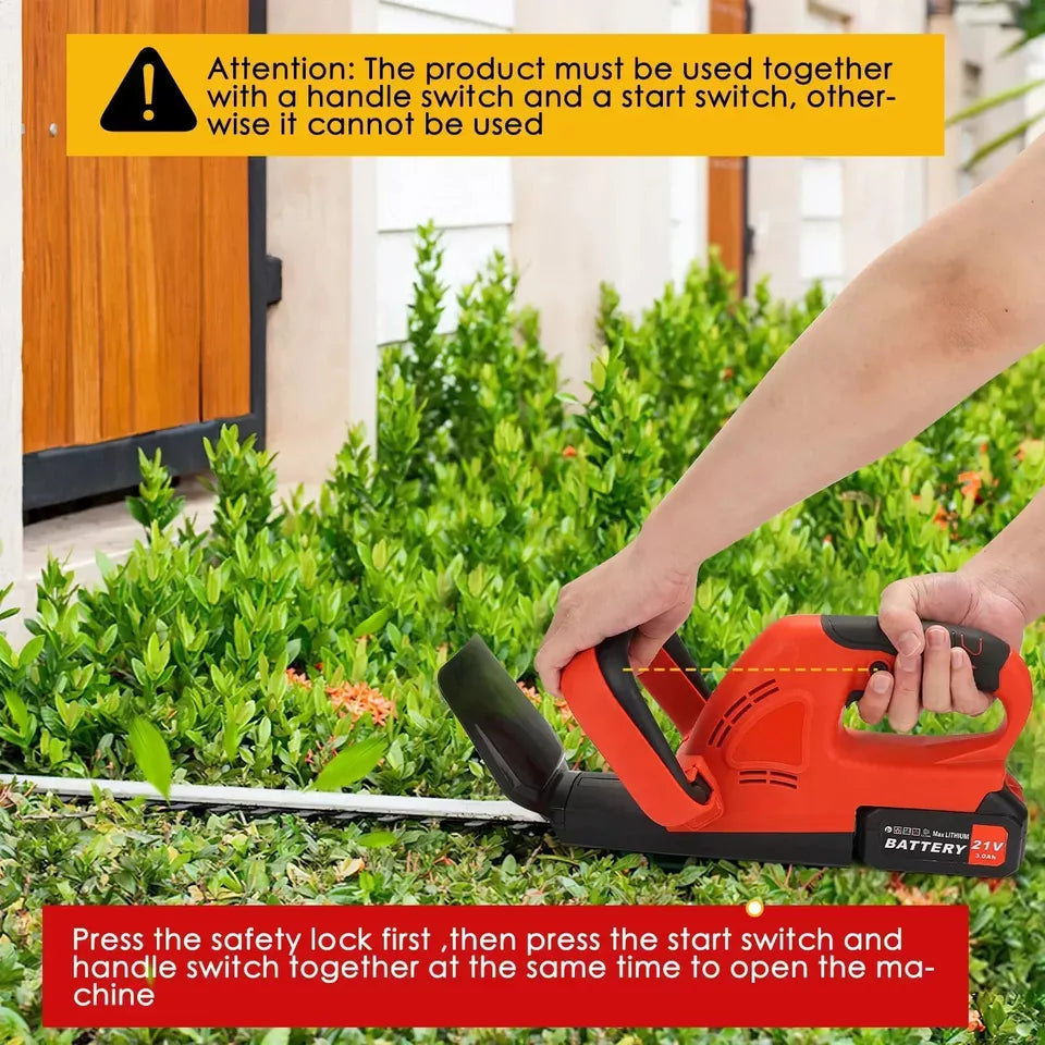 Grazer Cordless Electric Hedge Bush Trimmer with 21V Battery - 22"