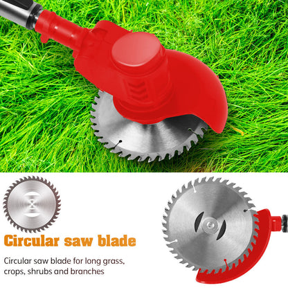 Grazer™ : Best Powerful Electric Battery Operated Cordless Metal Blade Weed Eater / Grass Trimmer