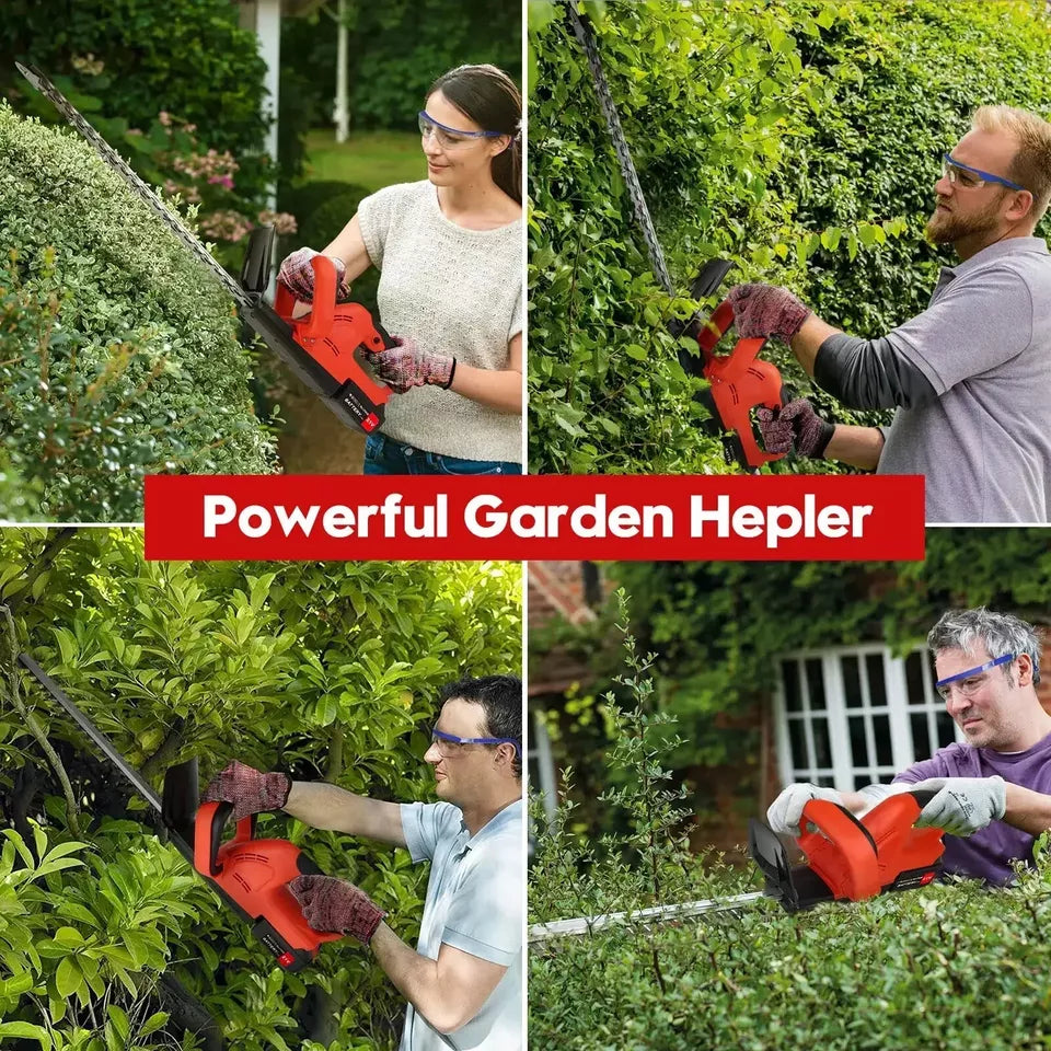 Grazer Cordless Electric Hedge Bush Trimmer with 21V Battery - 22"